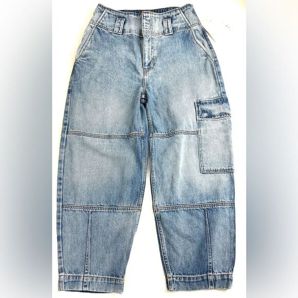 Anthropologie Etica Juni Relaxed Barrel Cargo in North Shore Jeans - Picture 6 of 15